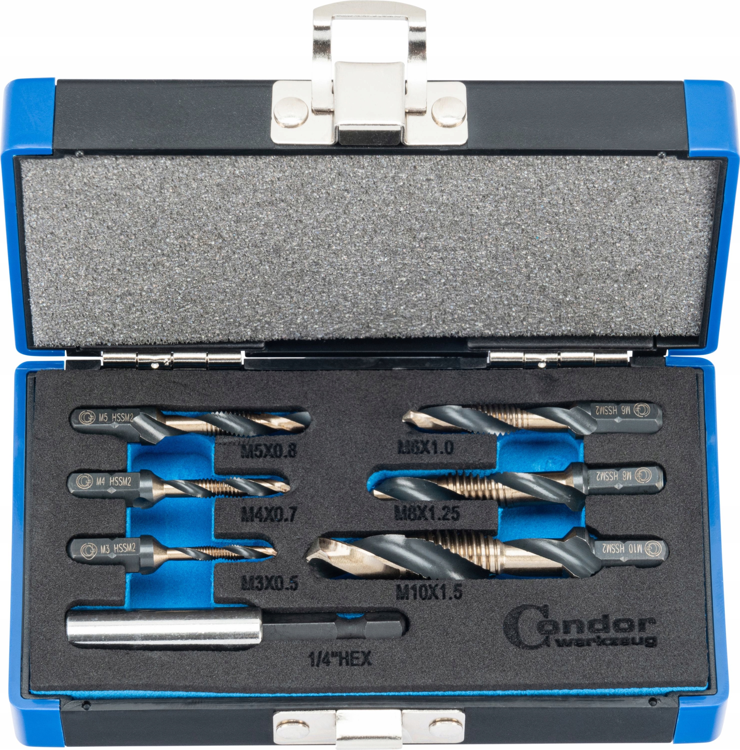 Condor Závitové vrtáky M3-M10 7 el. Na závitovanie Držiak na skrutkovač