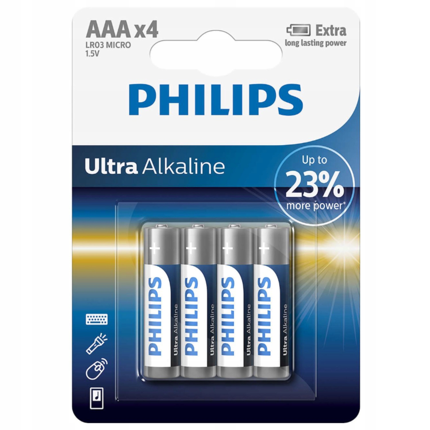 BATERIA ALKALICZNA AAA (R03) 1,5V DC BLISTER4SZT PHILIPS LR03E4B-10 ULTRA A