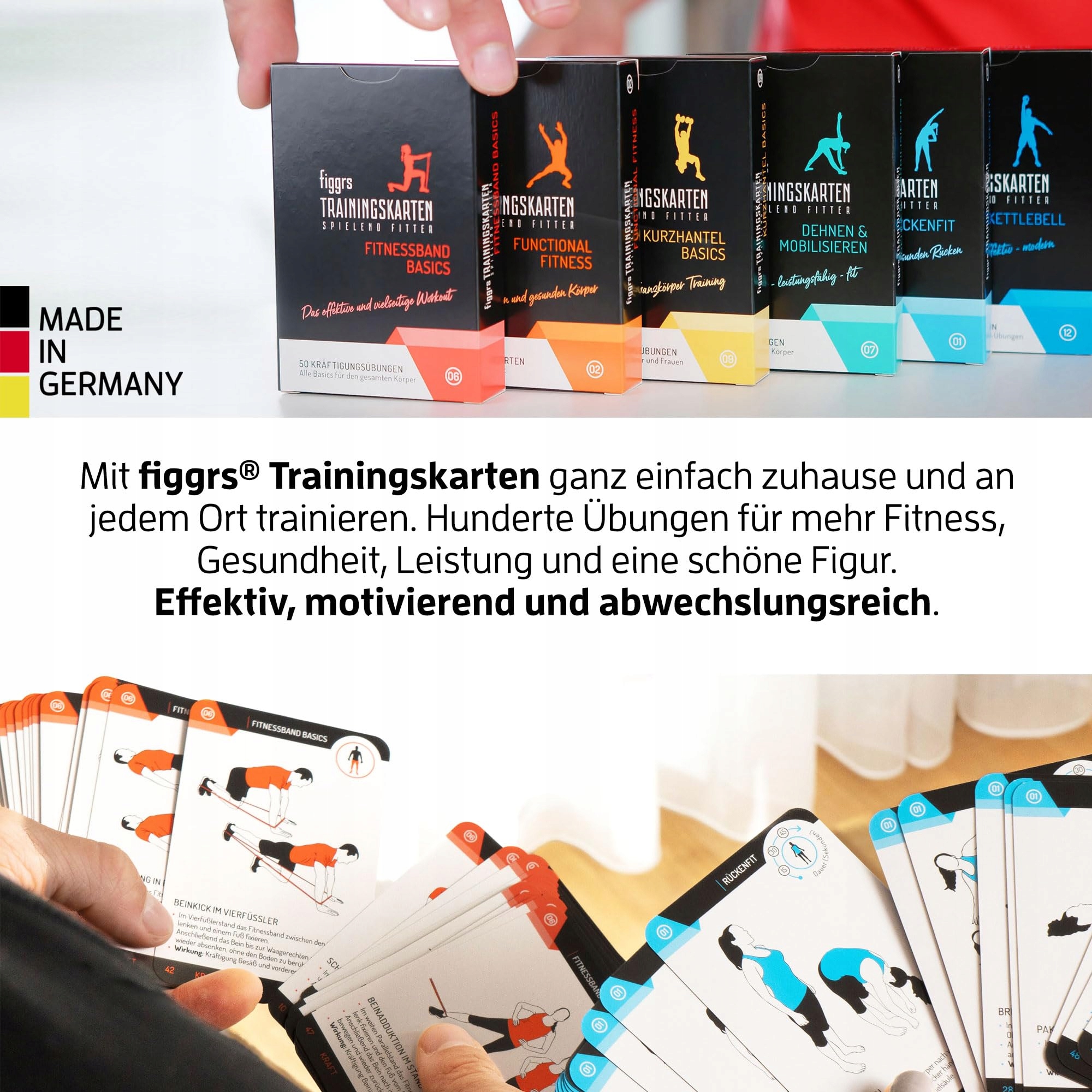 FIGGRS Zestaw Kart Treningowych 57 Ćwiczeń Fitness z Piłką Gimnastyczną — miniatura 5