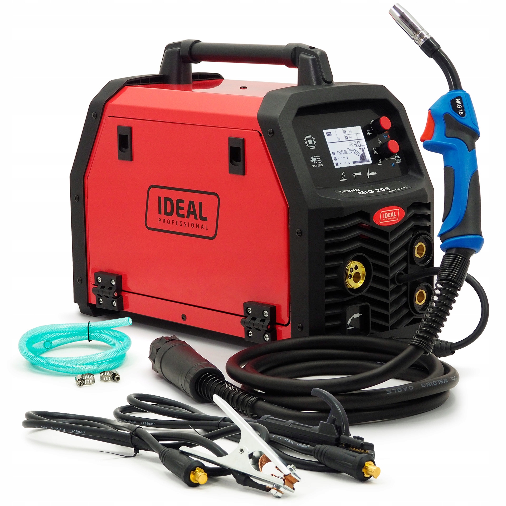 Svářečka Ideal Tecno Mig 205 LCD Synergie Mma 200A Tecnomig 230V Invertor