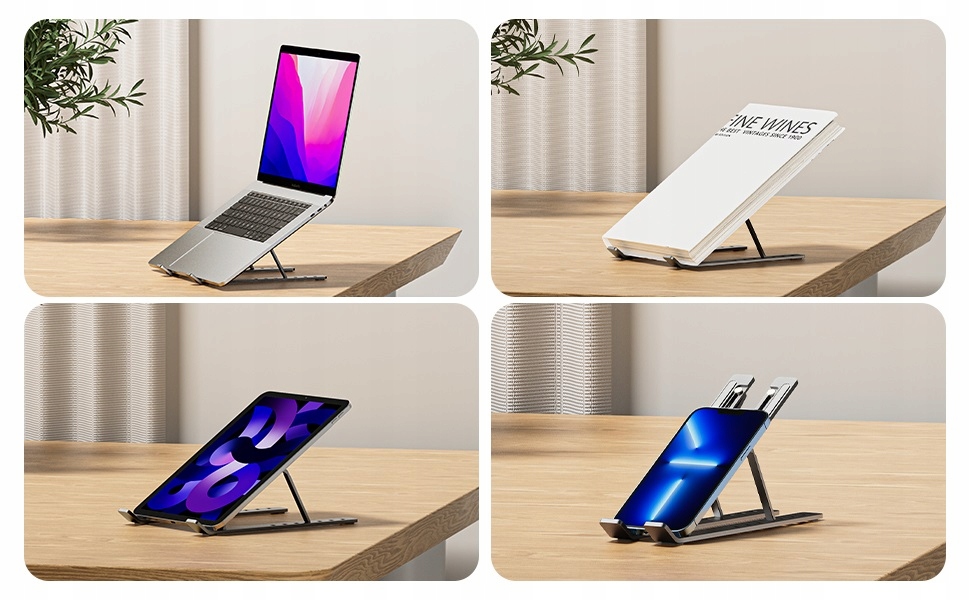 ALUMINIOWA PODSTAWKA POD LAPTOPA KSIĄŻKĘ REGULOWANA STOJAK STABILNA TRWAŁA Marka DKM