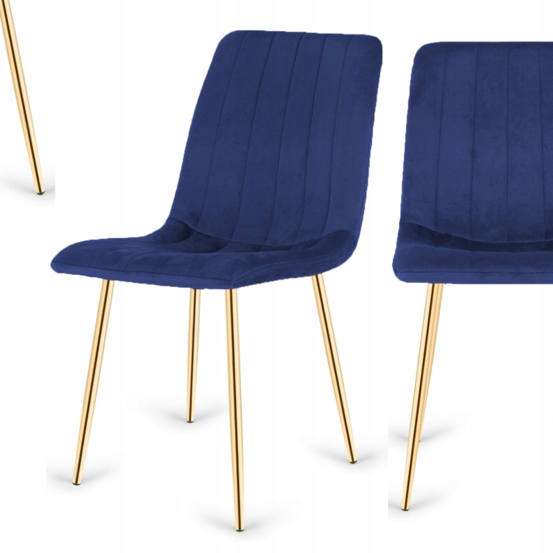 Krzesło tapicerowane w paski niebieskie do salonu kuchni jadalni Aurora