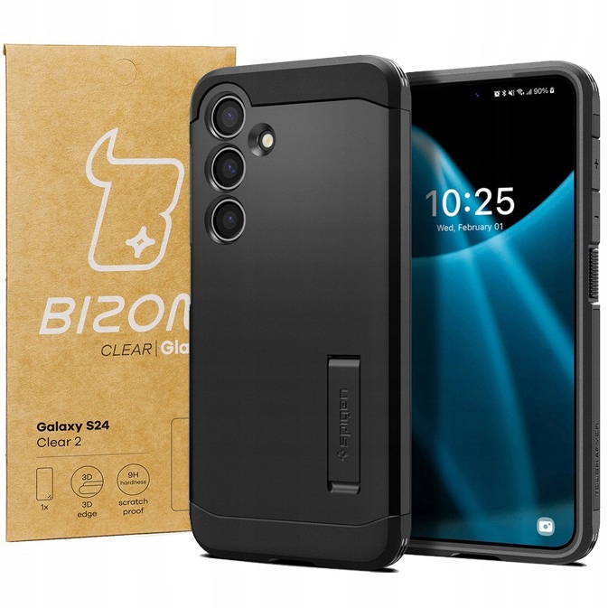Pouzdro sklo pro Galaxy S24, Spigen , Bizon, sada, zadní kryt , kryt , pouzdro