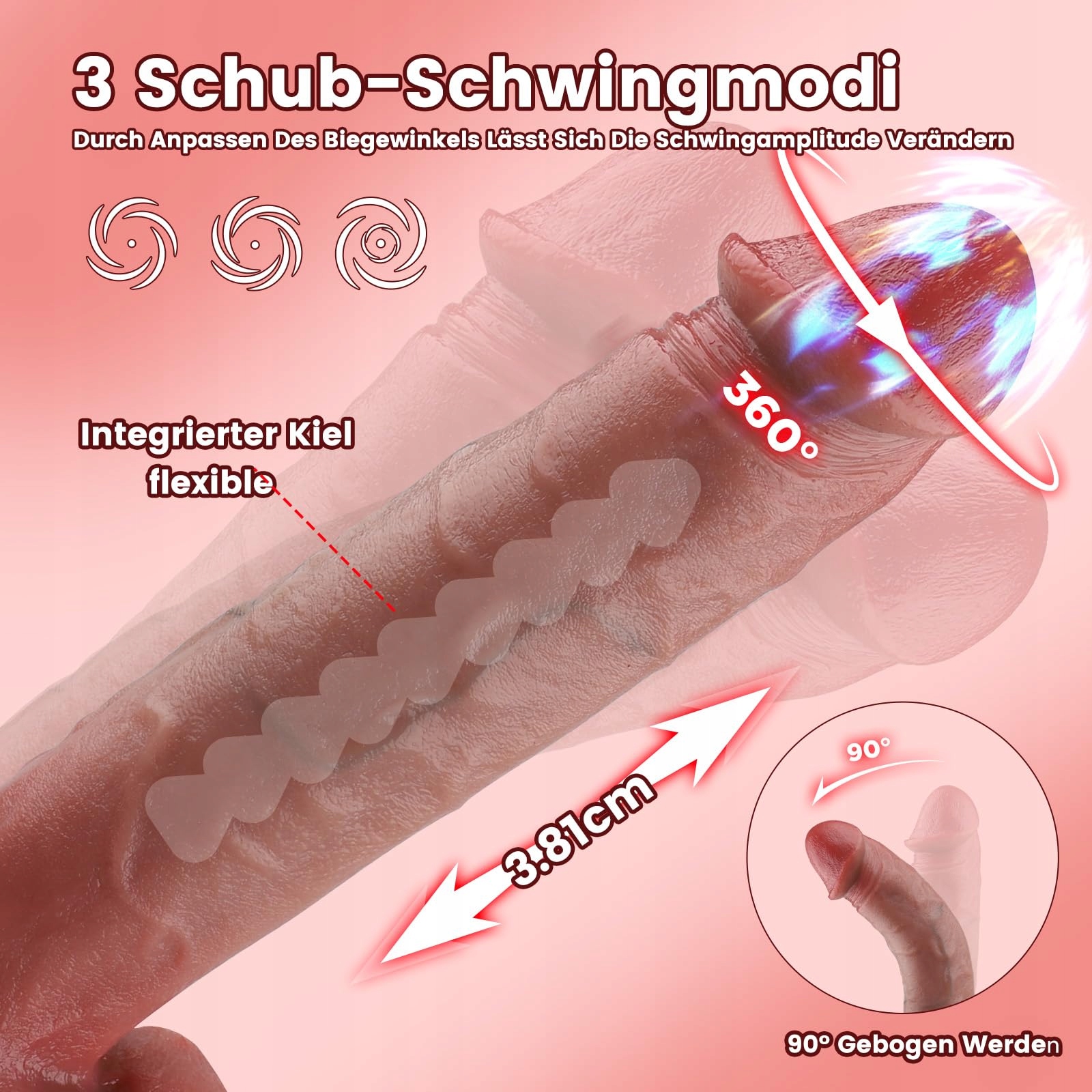 XXL NATURALNY SILIKONOWY DILDO Z PRZYSSAWKĄ I WIBRACJAMI DLA PAR — miniatura 4