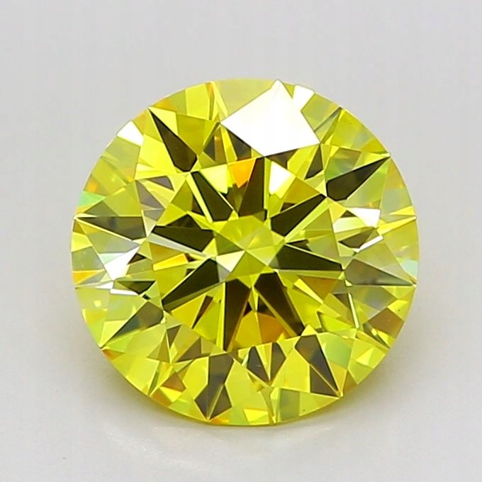 Diament laboratoryjny kolorowy 1.51ct ROUND Fancy Vivid Yellow VVS1 (IGI)