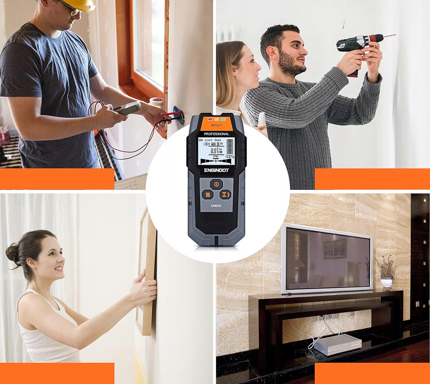 WYKRYWACZ PRZEWODÓW KABLI DETEKTOR METALI RUR W ŚCIANIE DREWNA METALU EAN (GTIN) 5906083731310