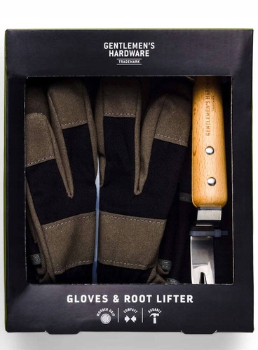 Sada pro zahradu Gentlemen's Hardware Garden Gloves and Root Lifter