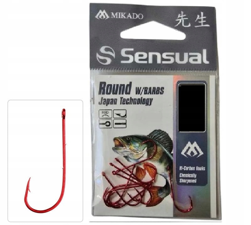haczyk Mikado Sensual Round z zadziorami Red z zadziorem Bn nr.10 /op.10szt