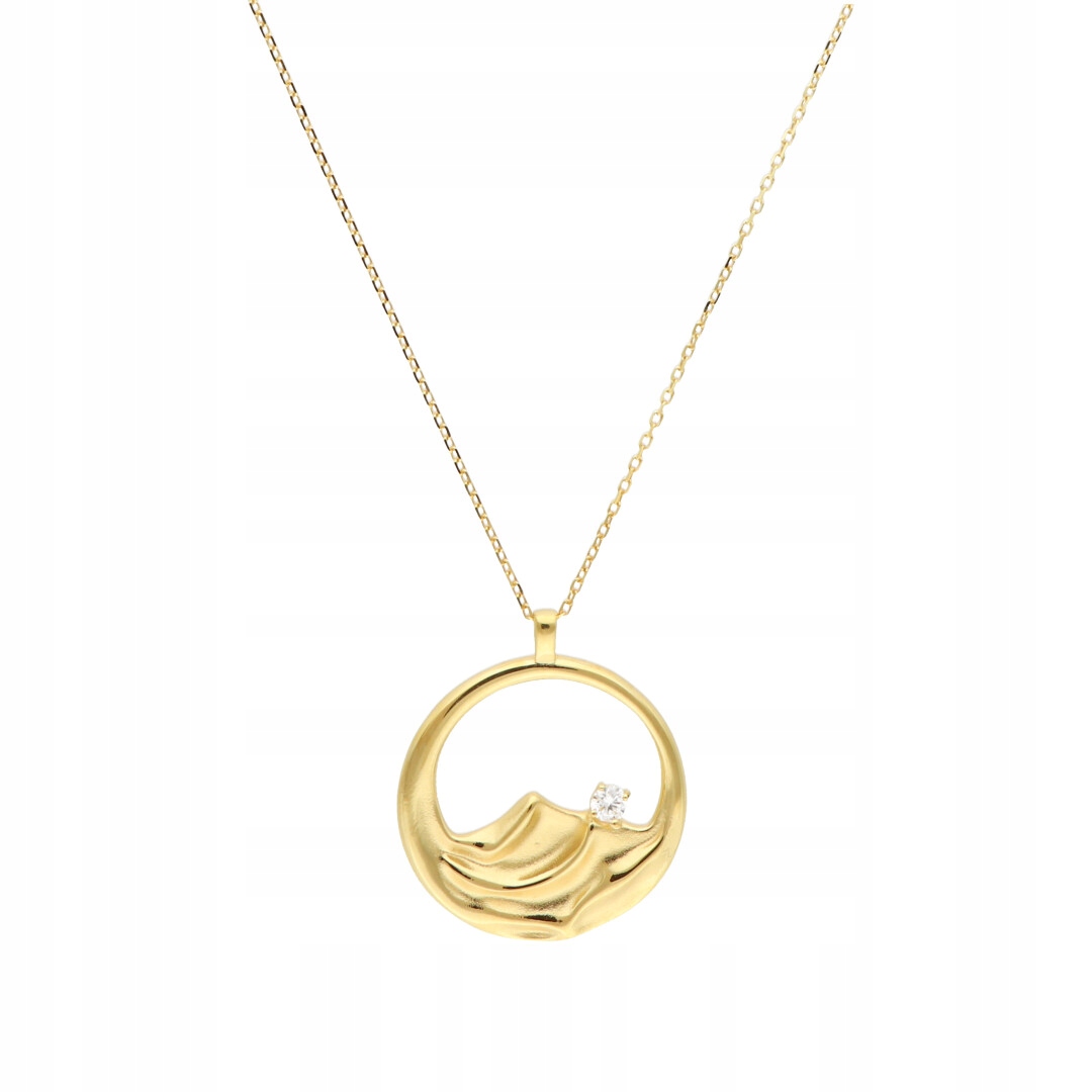 Náhrdelník s motivem hor, stříbro pozlacené