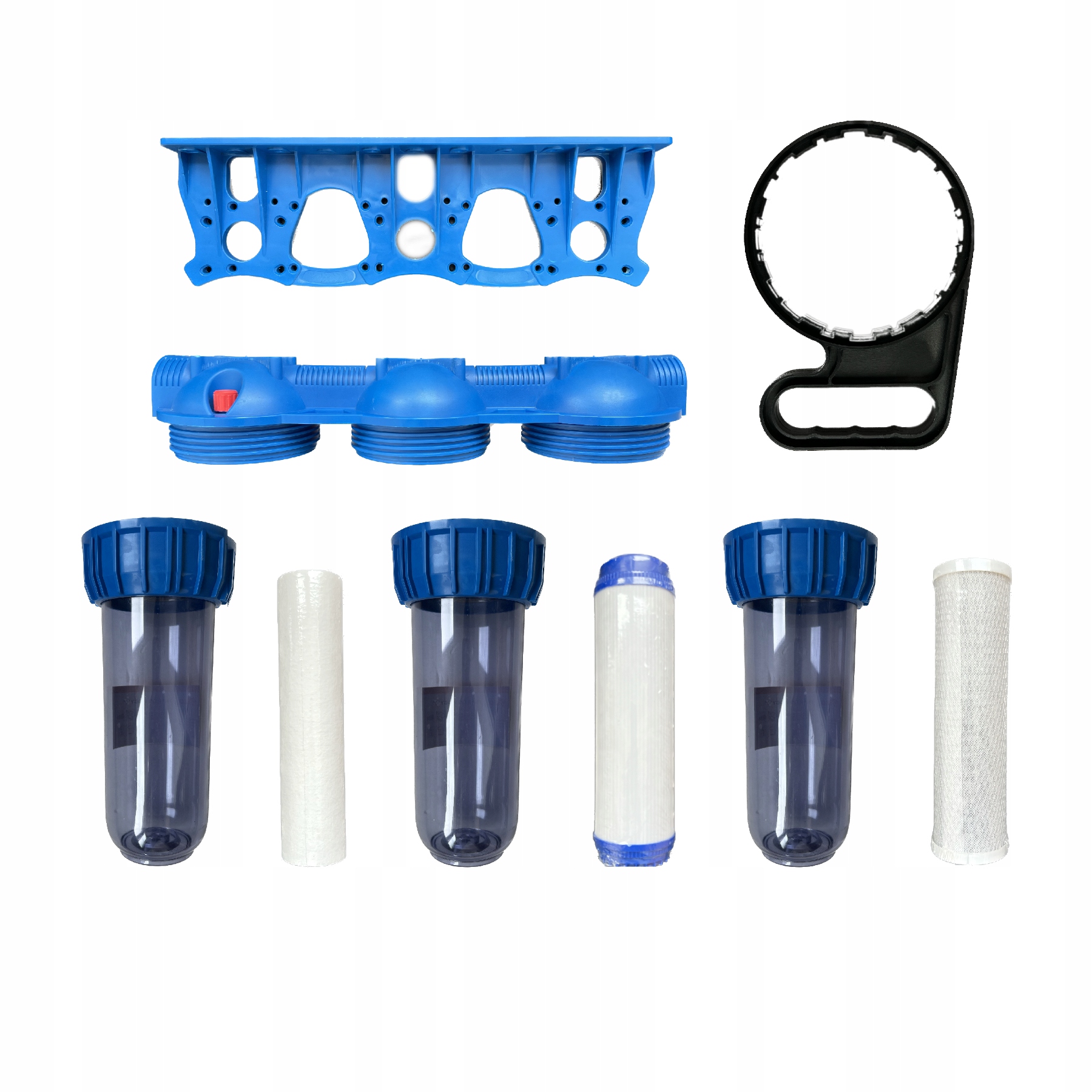 Filtr do wody wstępny 3-stopniowy IBO ZESTAW FILTR + WKŁADY FILTRACYJNE Przyłącze wody (