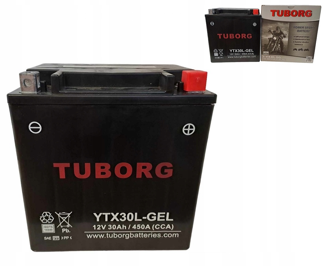 Akumulator Tuborg YTX30L-GEL 12V 30Ah 450A Zamiennik Yuasa Varta Exide