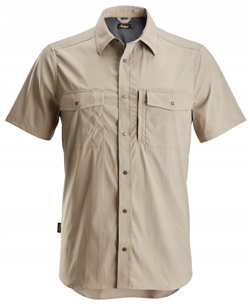 Pánská košile Snickers s krátkým rukávem elastická 8520 khaki S