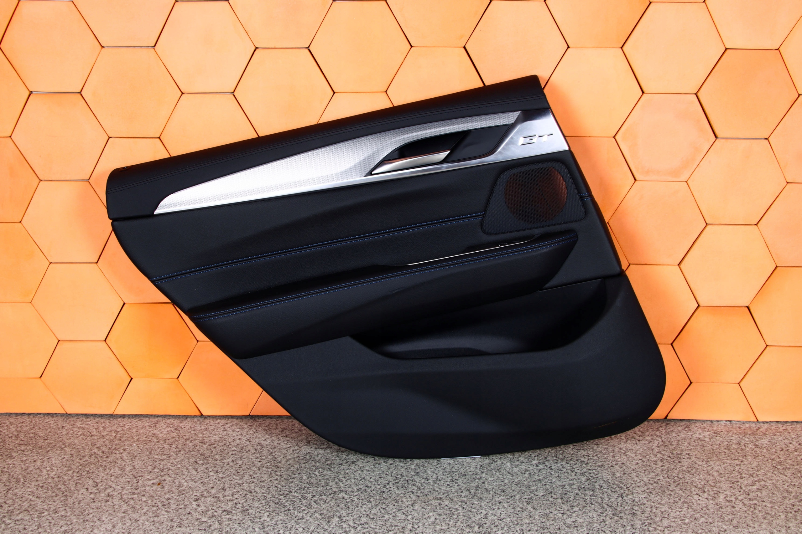 BMW G32 GT side door left rear part black leather