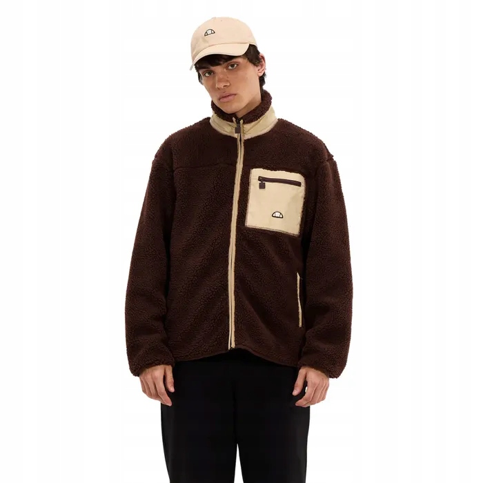 Hnědá teddy bunda bez kapuce Ellesse XL