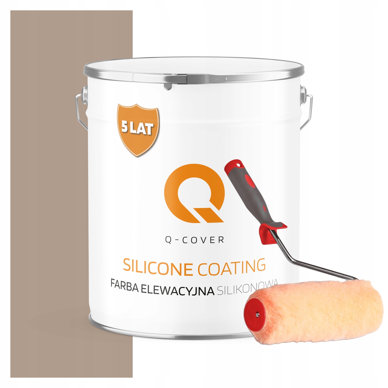 Fasádna silikónová vonkajšia farba na omietku 5L, oriešková, svetlá valček