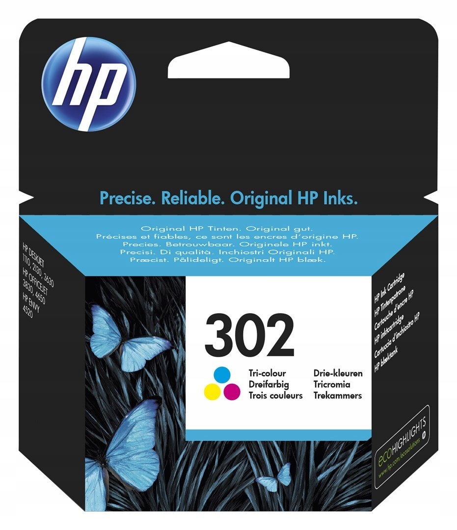 Tusz Hp kolor Hp 302, HP302=F6U65AE, 165 str.,4 ml