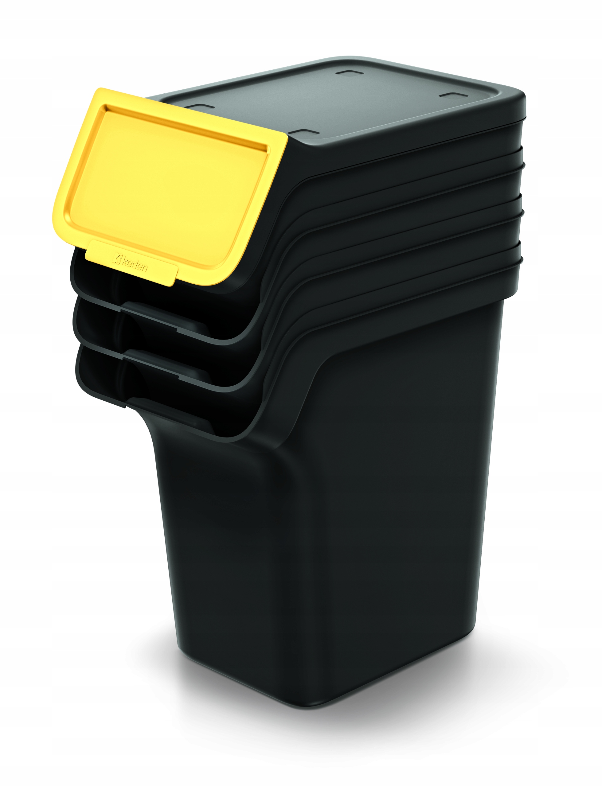 Sada odpadkových košů na tříděný odpad Stackbox Q Set NPW20S4 černá