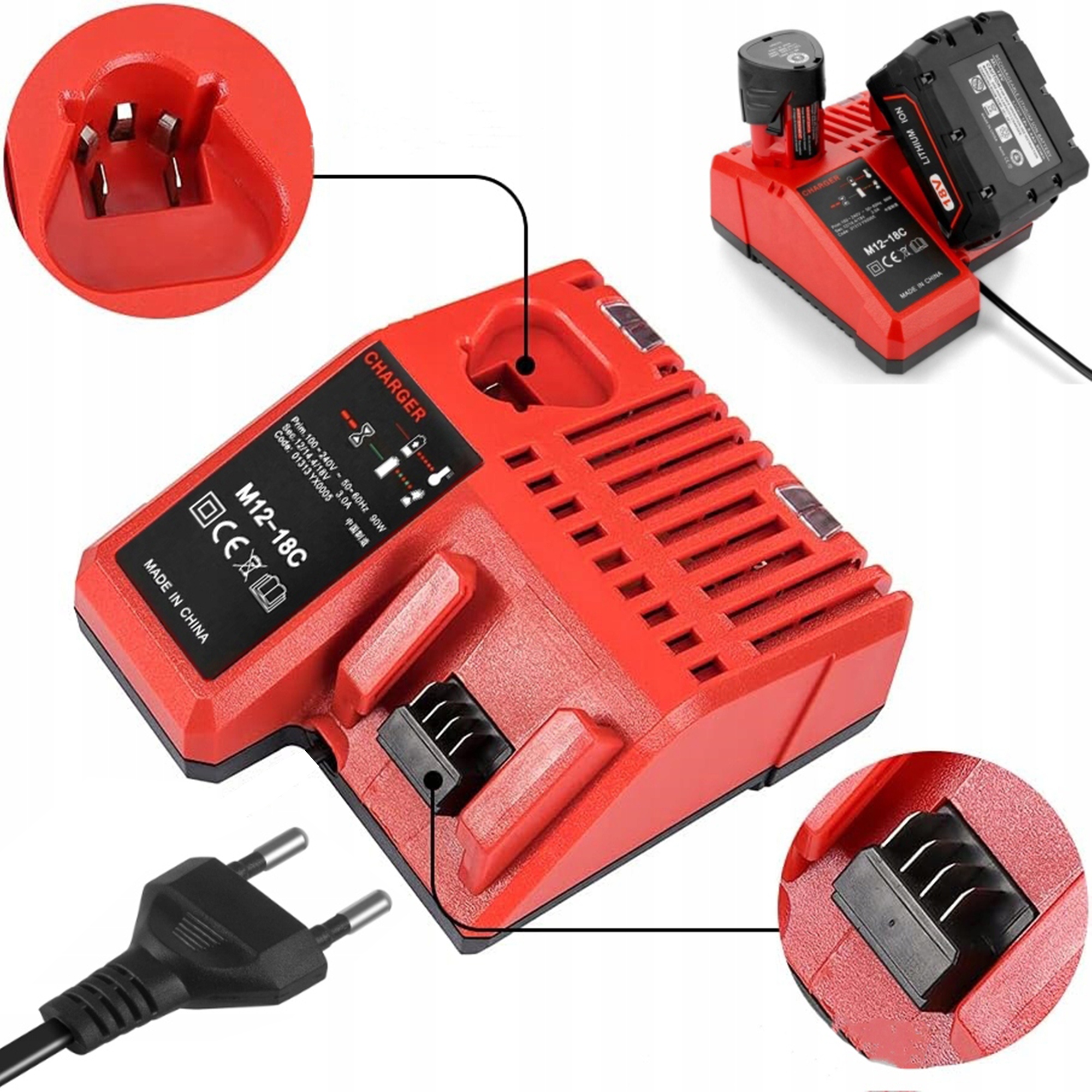 Nabíječka pro Milwaukee M12-18FC náhrada za Nabíječku M12 M18 Akumulátory