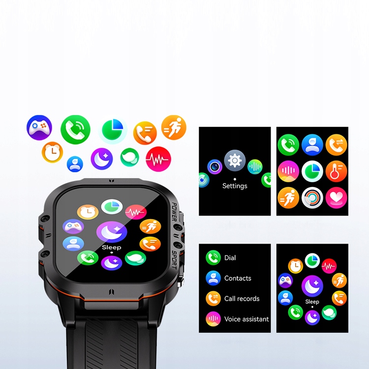 SMARTWATCH ZEGAREK MĘSKI POLSKIE MENU ROZMOWY SMS CIŚNIENIE AMOLED + GRATIS Komunikacja Bluetooth