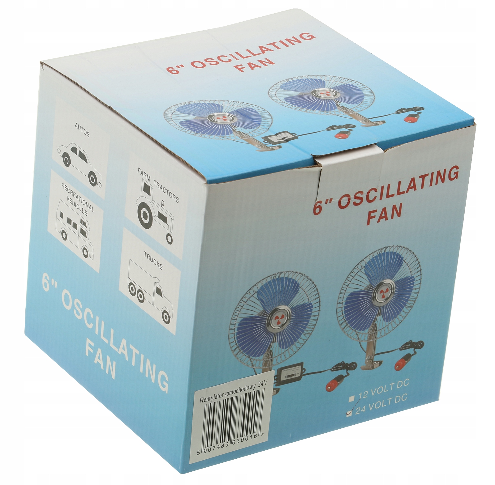 WIATRAK WENTYLATOR SAMOCHODWY OBROTOWY 24V MOCNY NAWIEW DO AUTA Producent TOMiMET