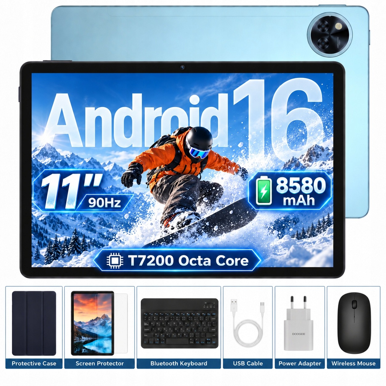 Tablet Doogee U11PRO 11” 30+256GB 8580mAh Gps Wifi Android 16 Klávesnica Myš