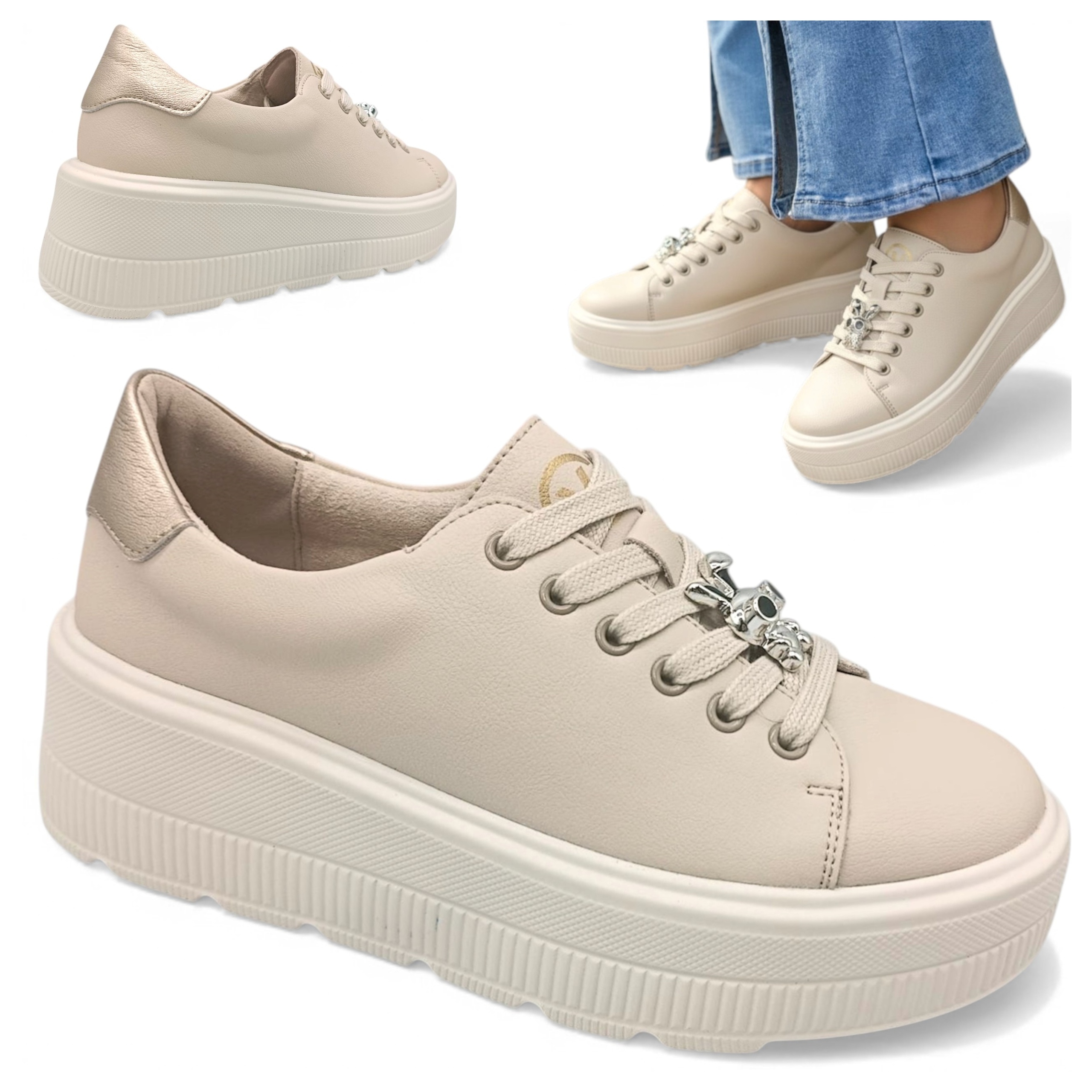 37 Vinceza Sportovní obuv Přírodní Kůže Silná podrážka Šněrovací Módní