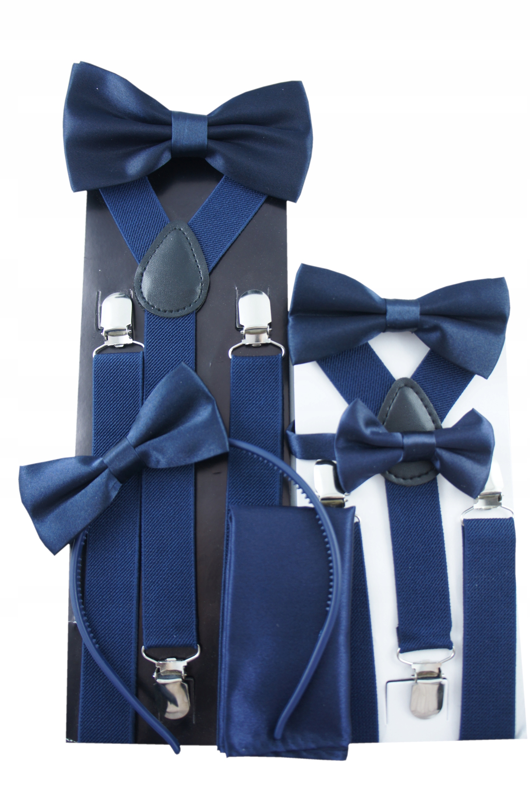 GRANATOWY krawat gładki dziecięcy R.uniwer 1-10l Kolor niebieski