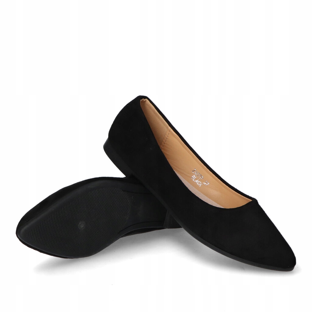Baleriny Zamszowe Czarne r 40 Seastar ZA07P Balerinka Wsuwane