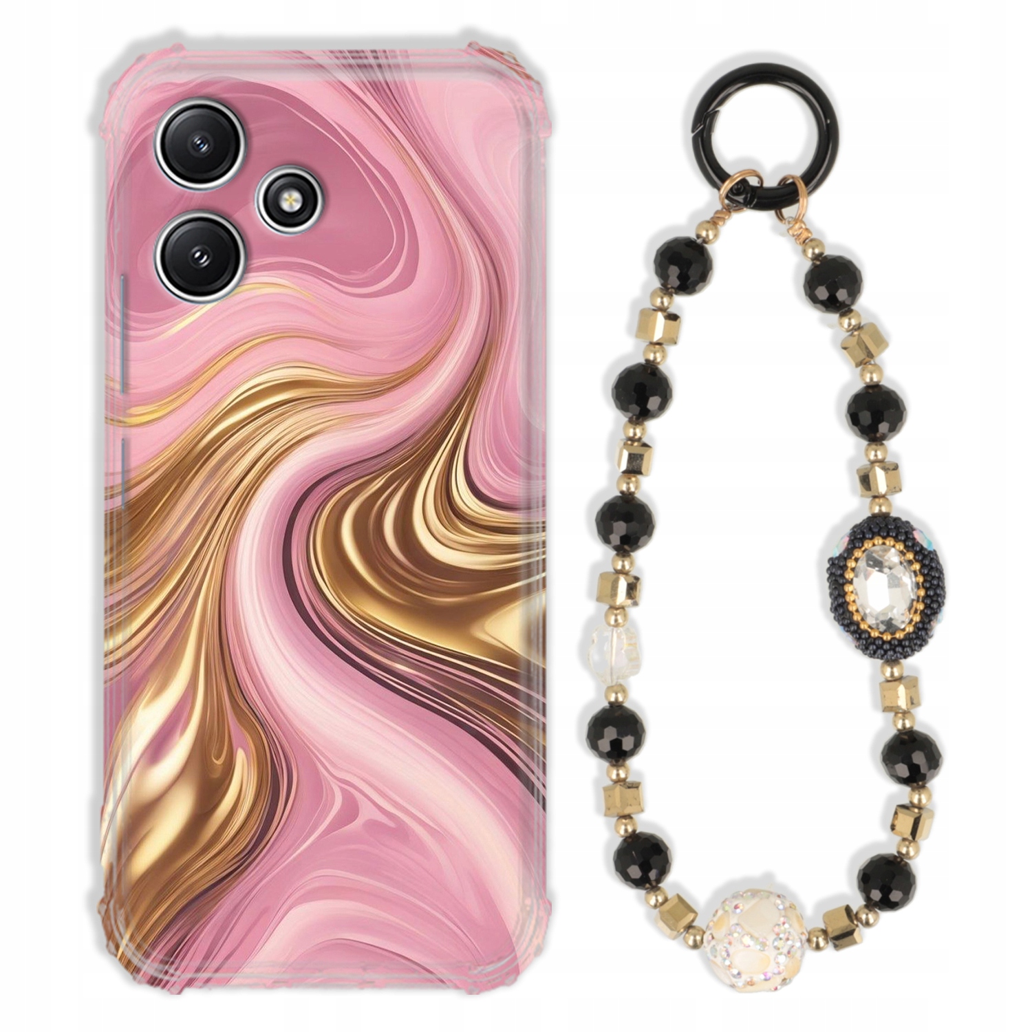 Puzdro Na Xiaomi Redmi 12 5G Antishock Zirkóny Čierno Zlaté|odolné|silné