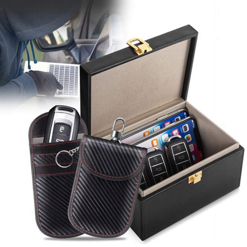 Klatka Faradaya Rfid Keyless Pudełko Blokujące Sygnał Box +2ETUI Na Kluczyk