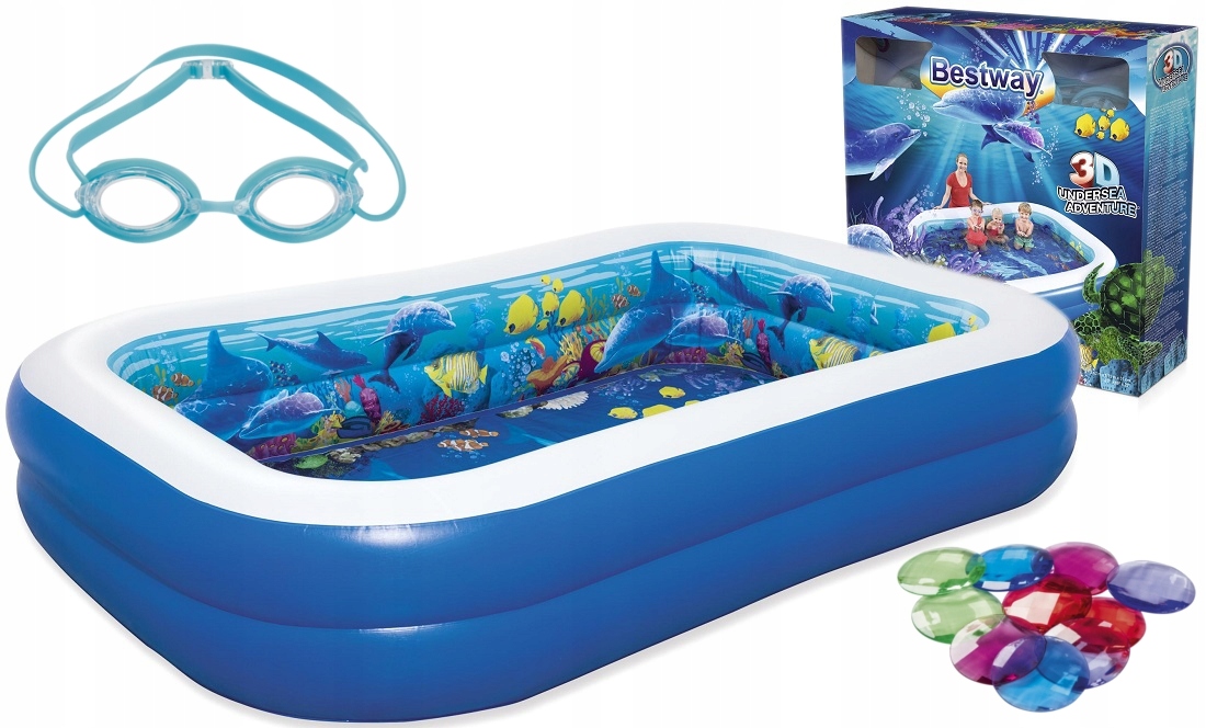Bestway Veľký Nafukovací 3D Bazén Okuliare 54177