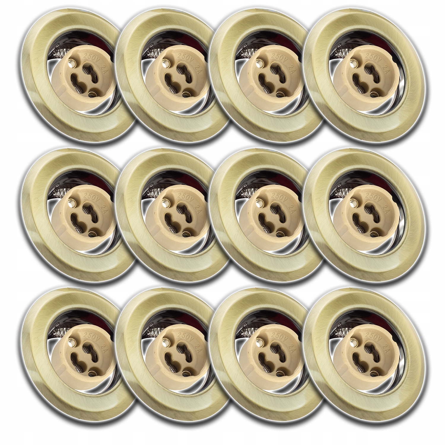 12x Kulaté Stropní Svítidlo S Očkem Pro Montáž Pod Omítku Zásuvka GU10