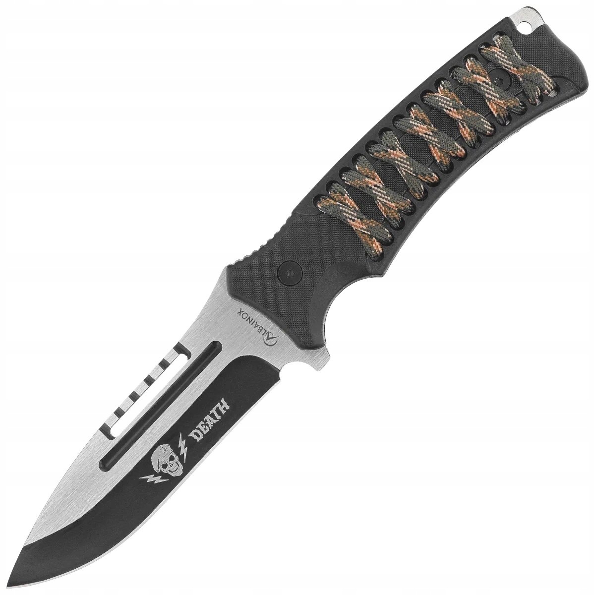 Nóż Martinez Albainox 32796 Abs Black/Camo Stringing, Brushed/Black