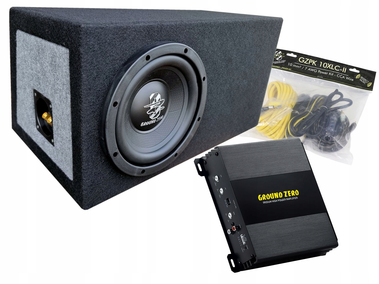 Ground Zero Gziw 200-BR subwoofer, zosilňovač káblov