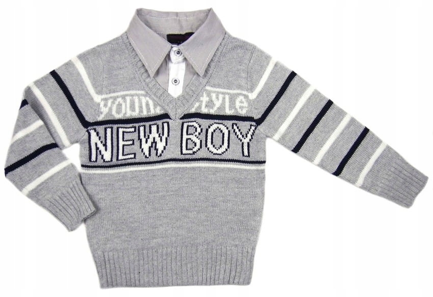 

elegancki sweter koszula 1581 *young* 6A szary