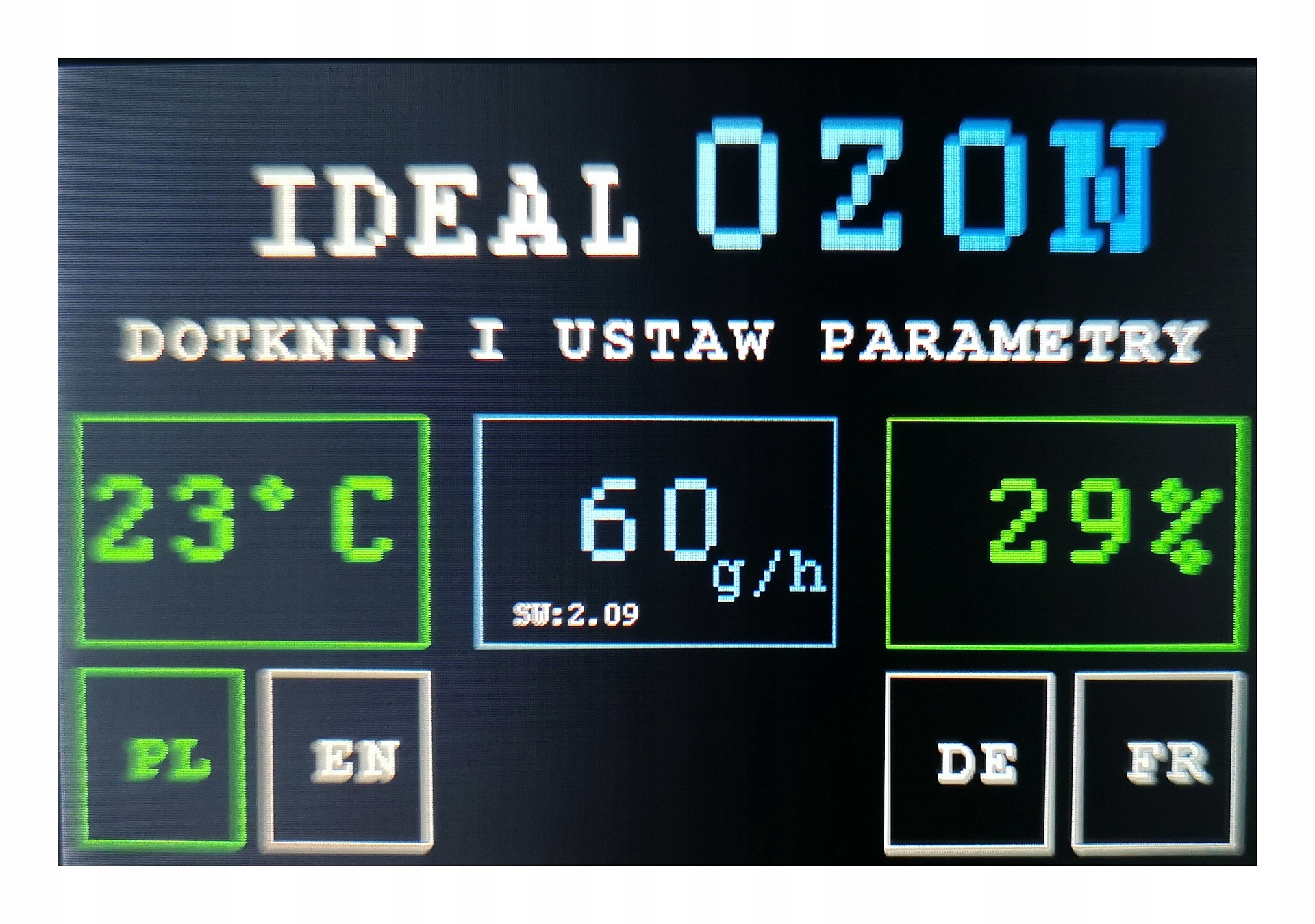 Ozonator regul. 6-60g HYBRYDA kwarcowa NOWOŚĆ Waga produktu z opakowaniem jednostkowym 11 kg