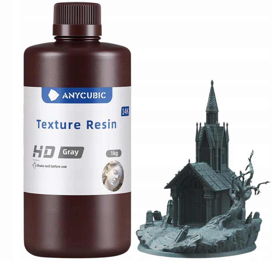 Żywica Anycubic Texture Hd Grey Szary 1kg Precyzja Wytrzymała