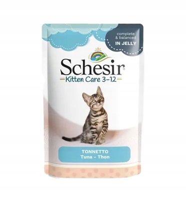 Schesir Kitten Care 3-12 Mokra Karma dla Kociąt z Tuńczykiem Zestaw 20x85g