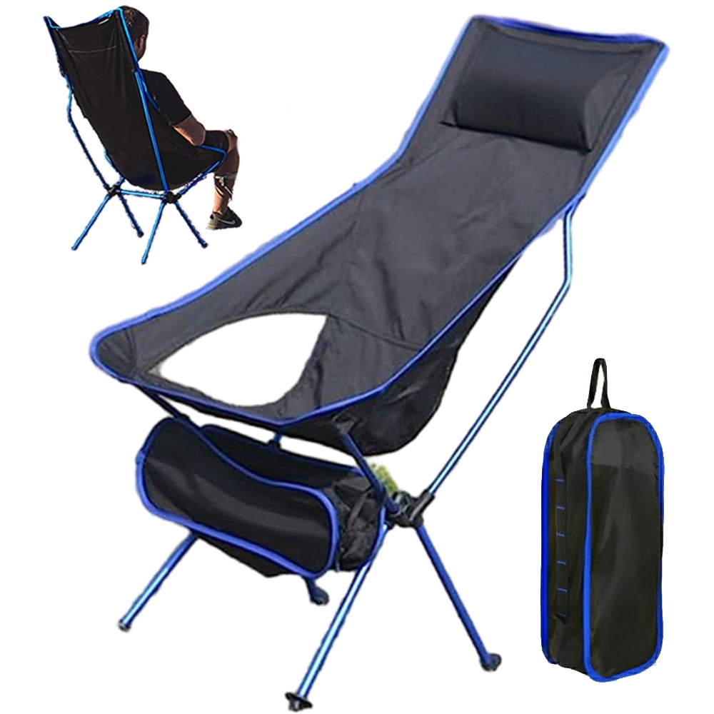 Krzesło Wędkarskie Składane Turystyczne Do Wędrówek 150KG Z Pokrowcem