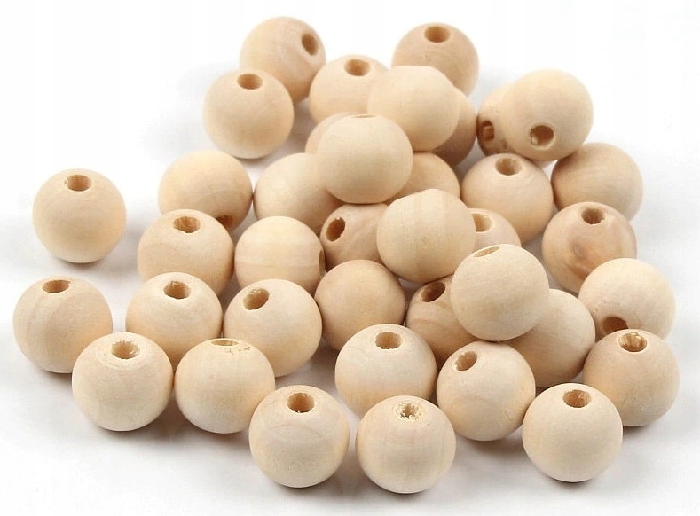 Koraliki drewniane makrama łapacz 1cm 10szt 2560