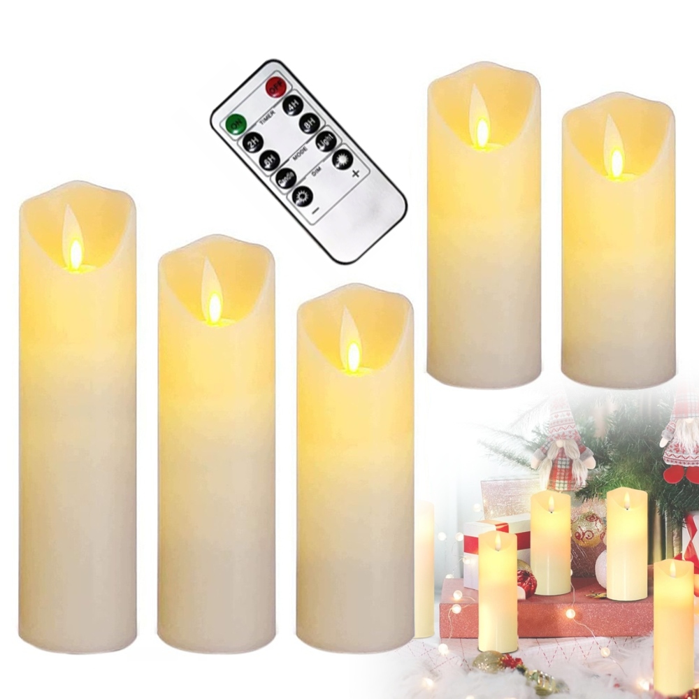 Led Svíčky, Svíčka, Sada 5 Ozdobných Ozdob S Dálkovým Ovládáním, Bezplamenné