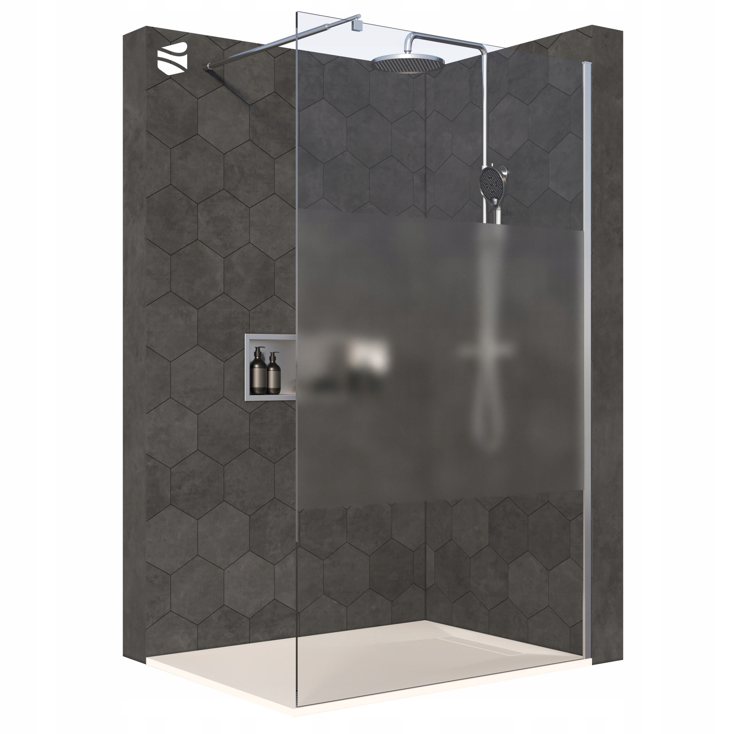 Ścianka prysznicowa Walk-In EX101 satyna Esg 10mm kabina prysznicowa 140cm