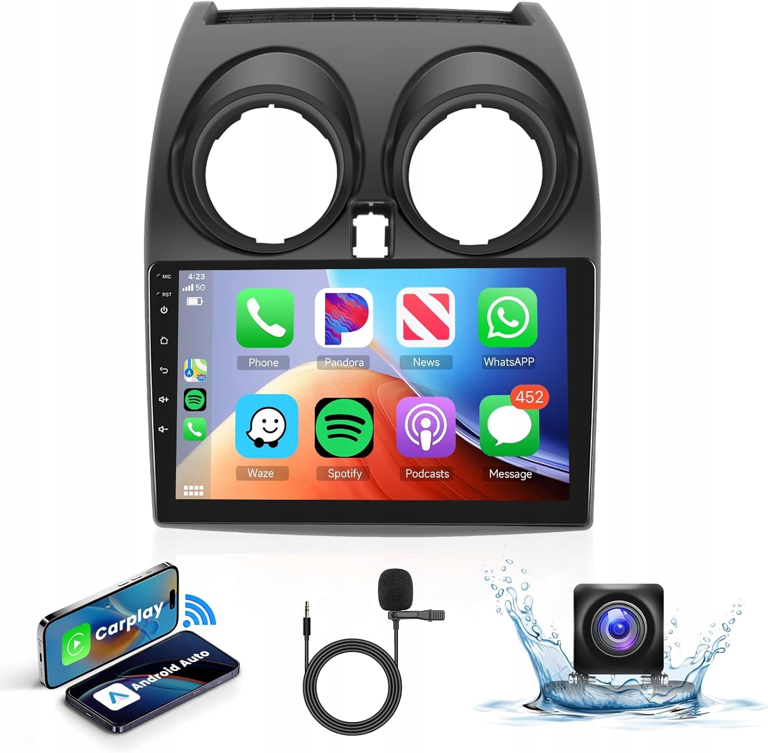 Podofo 9-дюймові радіо автомобільні з Androidem до Nissana Qashqai J10 2-ДИН