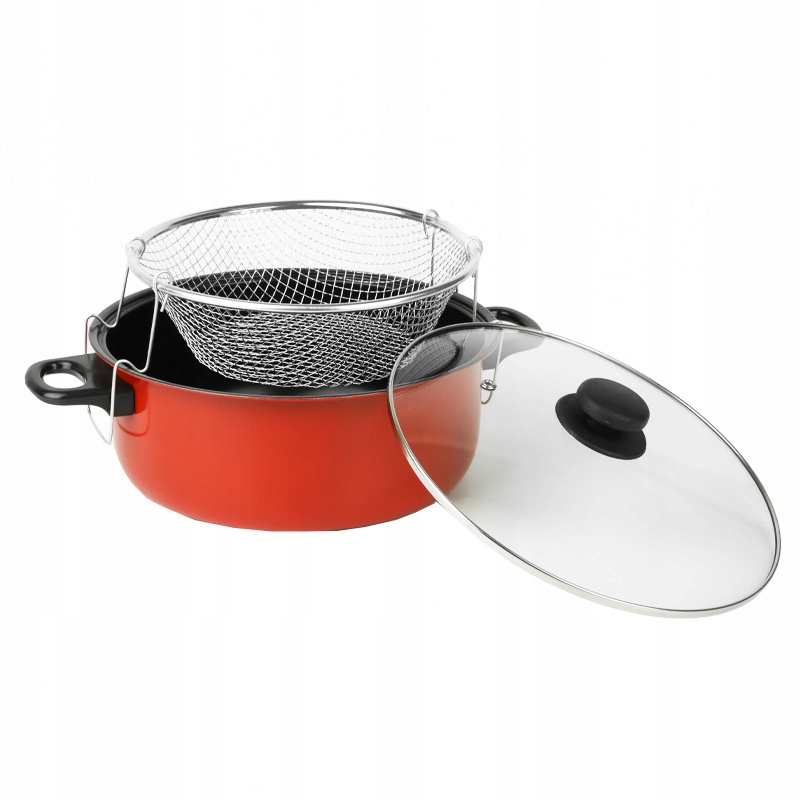 

Garnek do smażenia frytek z koszykiem pokrywką24cm