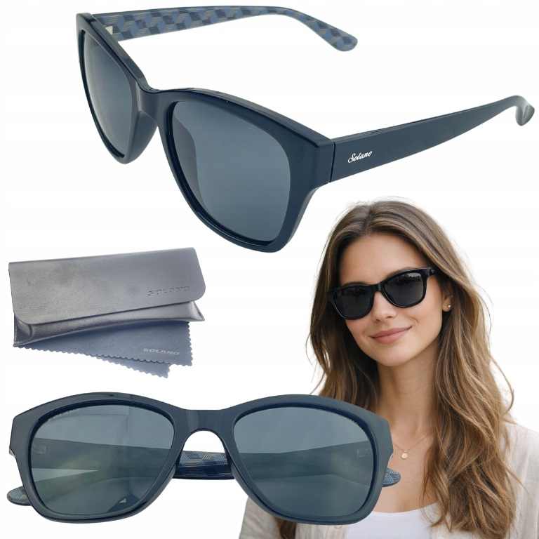 Okulary Przeciwsłoneczne Damskie Polaryzacja UV400 Premium Etui Solano
