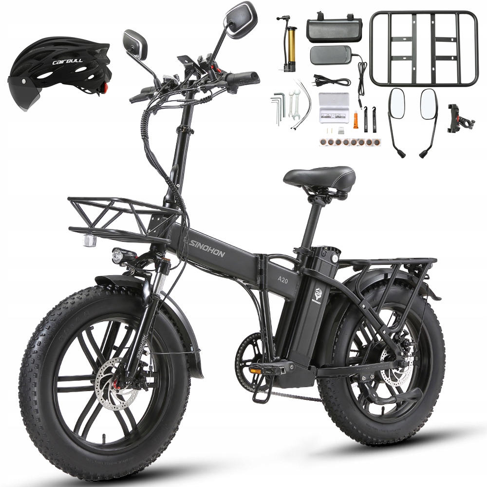 Pojazd elektrický Sinohon A20 1000W 48V/22Ah 45km/h 20" SHIMANO-7S Z Tacką