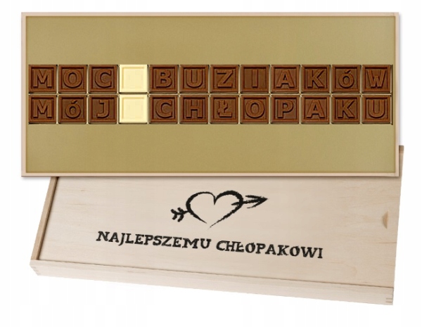na Urodziny telegram Moc Buziaków Mój Chłopaku czekolada