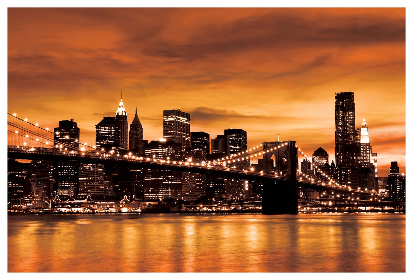 Fototapeta New York Brooklynský most noc 350x250 loft minimalismus lepidlo