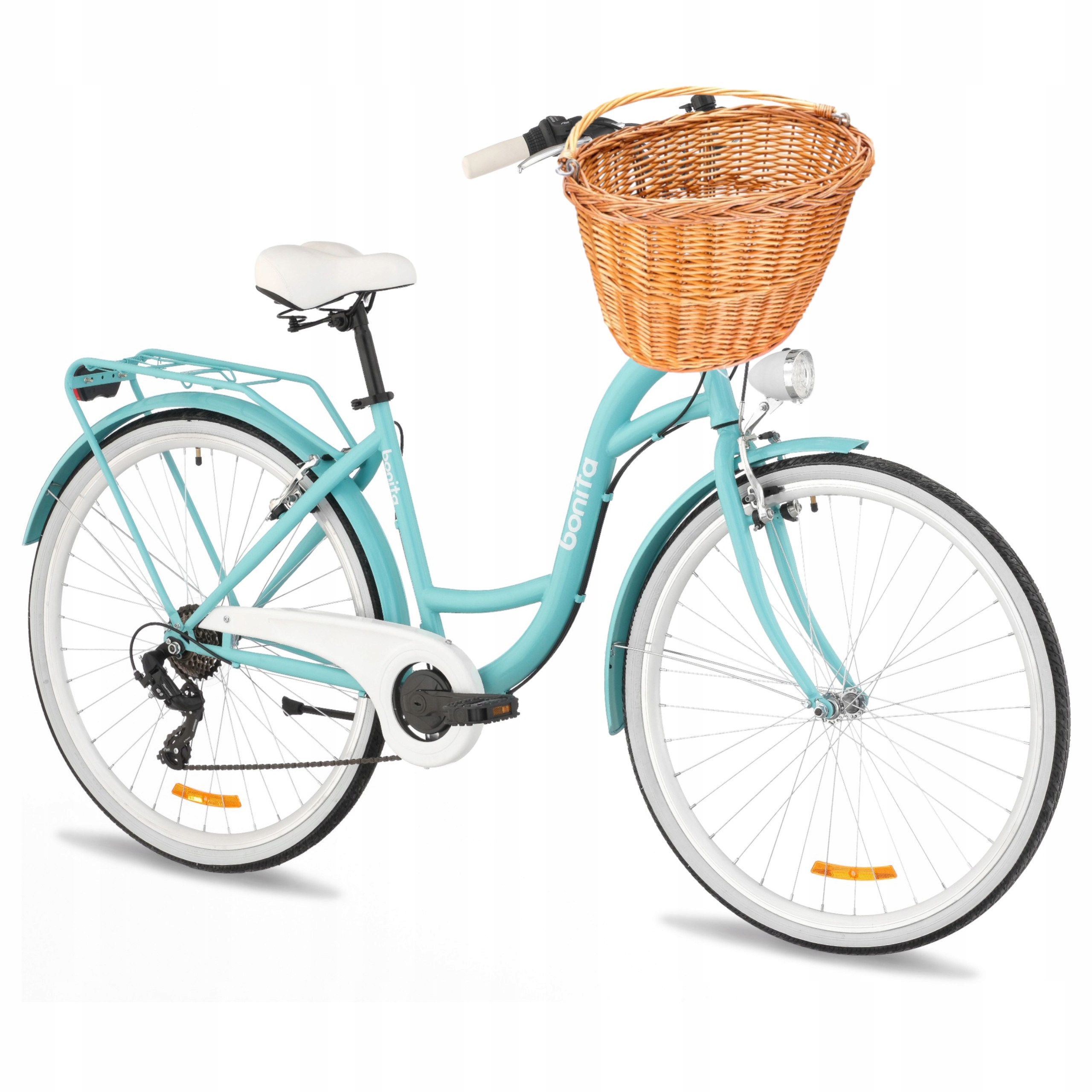 Damski Rower Miejski 28 Orlando 7 Biegów Shimano Lekka Damka Kosz