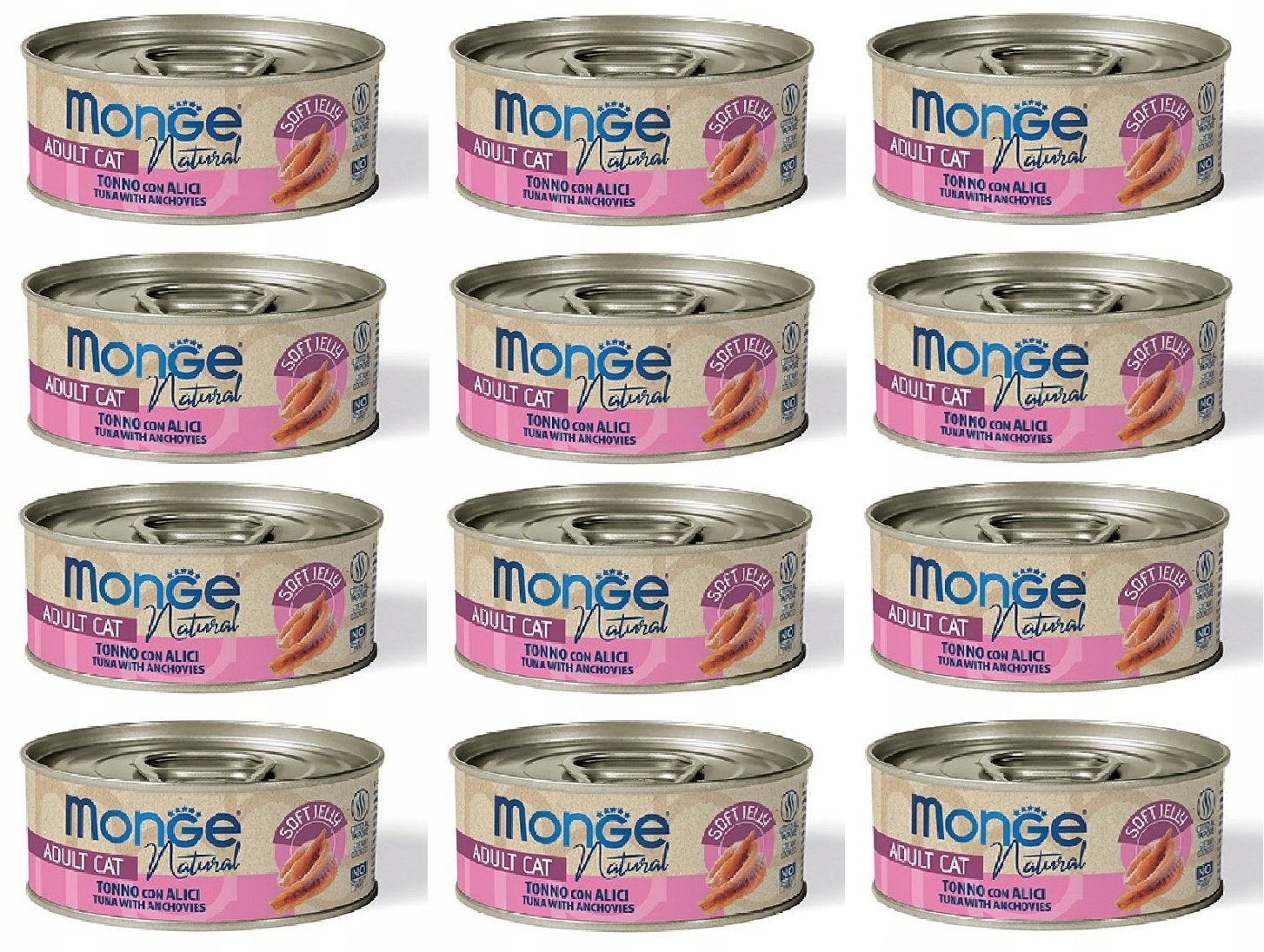 Levně Monge Jelly Tuňák s ančovičkami 80g sada ks